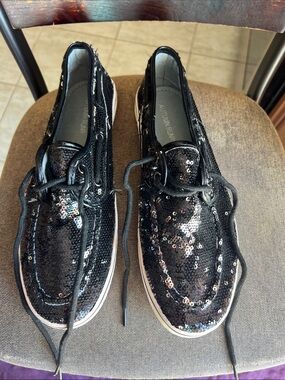Black Sequin Women's Sneakers